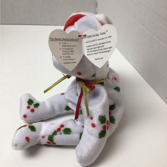 Ty Beanie Baby Retired 1998 Holiday Teddy - Picture 2 of 3